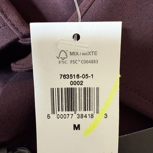 BANANA REPUBLIC Button Up Medium LS Burgundy Untucked Fit Cotton Non Iron NWT - Picture 9 of 10